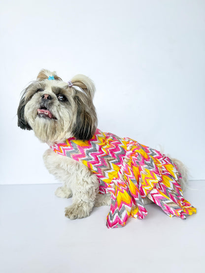 Pink Zig-Zag Dress | For Dogs | Pawgy Pets