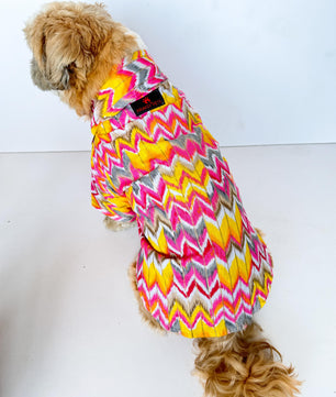 Pawgy Pets Zig-Zag kurta Pink for Dogs