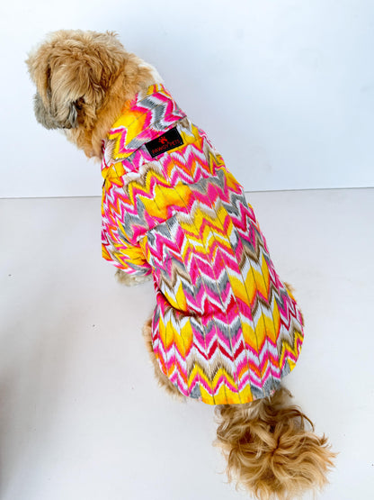 Pink Zig-Zag Kurta | For Dogs | Pawgy Pets