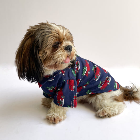 Pawgy Pets Warm winter Shirt: Blue Cars for Dogs & Cats