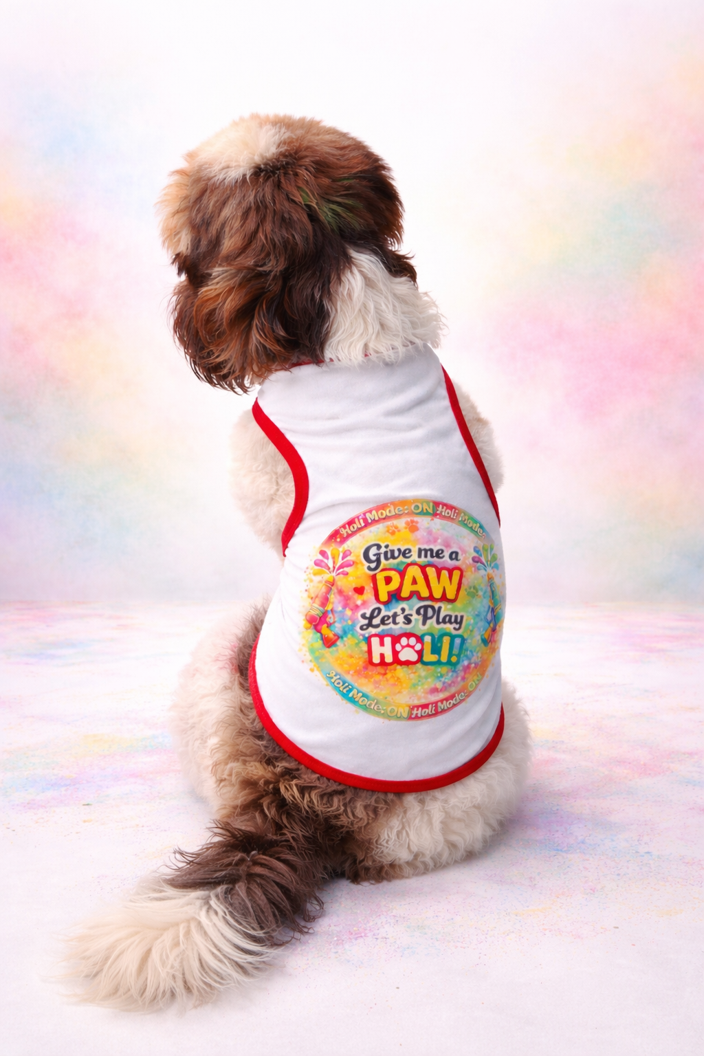 Pawgy Pets “Paw Wali Holi” T-shirt for Dogs and Cats