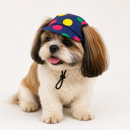 Denim Multi Polka Cap | For Dogs | Pawgy Pets