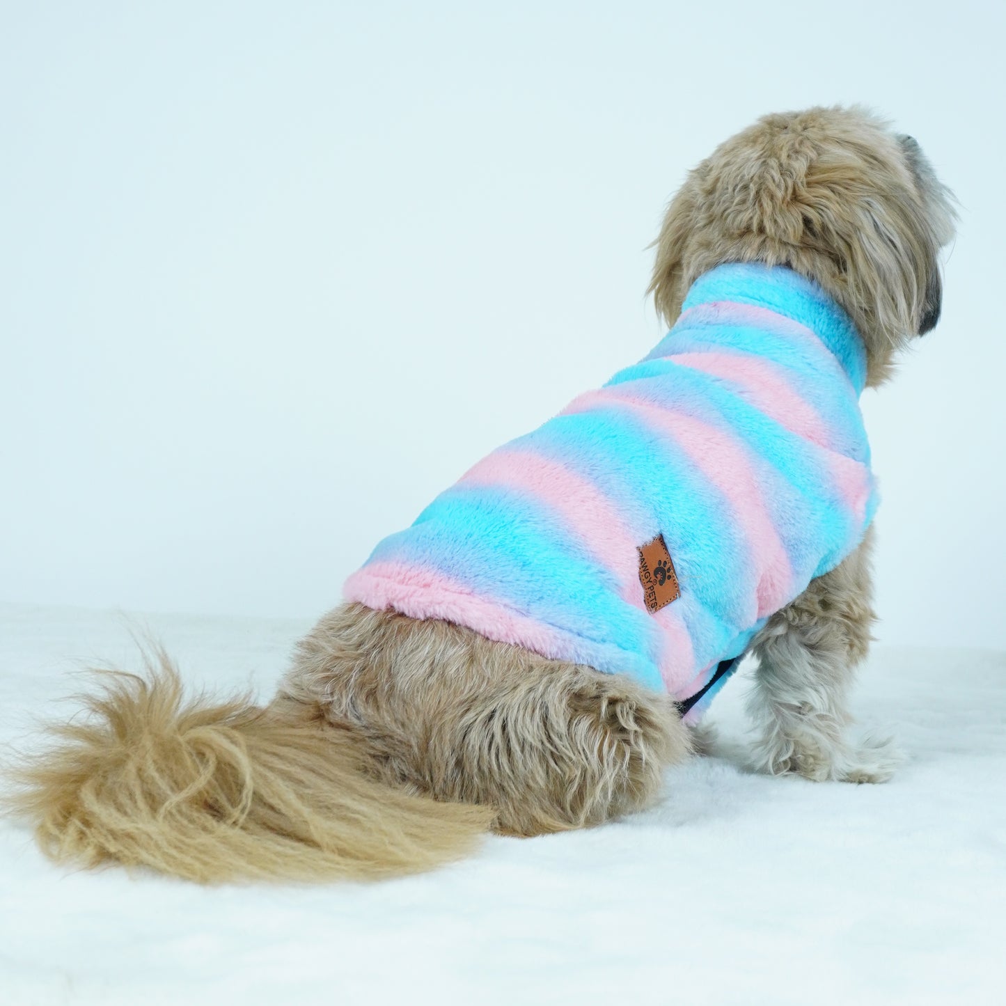 Blue & Pink Fur Sweater (Sleeveless) | For Dogs & Cats | Pawgy Pets