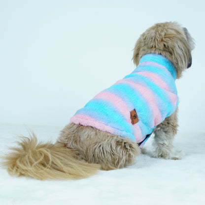 Blue & Pink Fur Sweater (Sleeveless) | For Dogs & Cats | Pawgy Pets