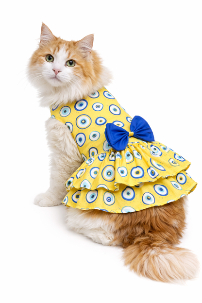 Pawgy Pets Evil Eye Dress Yellow (Cat)
