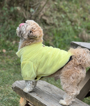 Pawgy Pets Fur Puffer Jacket: Lime Yellow for Dogs & Cats