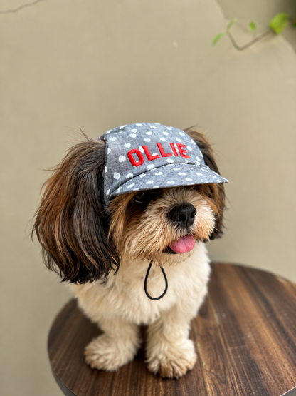 Denim Heart Cap | Personalised for Dogs | Pawgy Pets