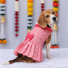 Peach Block Print Dress | For Dogs | Pawgy Pets