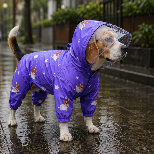Purple Full Coverage Raincoat | For Dogs | Pawgy Pets