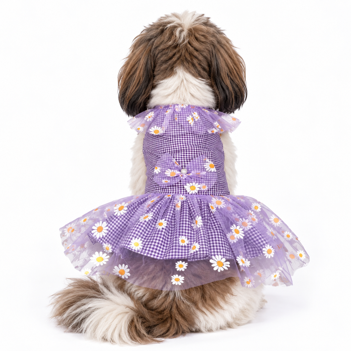 Purple Frilly Check Dress | For Dogs | Pawgy Pets