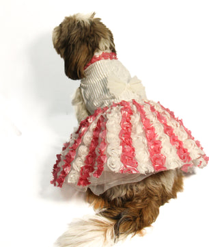 Pawgy Pets Silver & Pink Floral Tutu Dress for Dogs and Cats