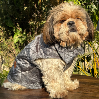 Grey Quilted Jacket | For Dogs & Cats | Pawgy Pets