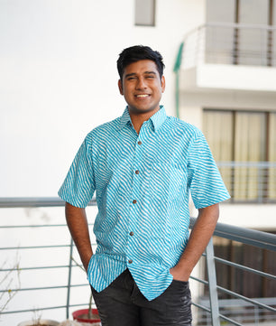 Men’s Shirt (Lehriya Blue)