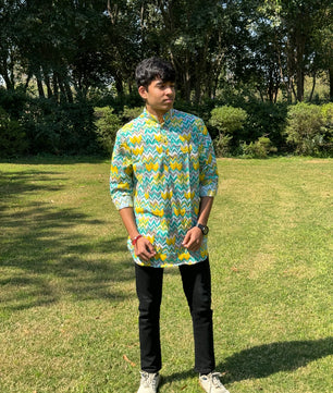 Men’s kurta (Zig-Zag Green)