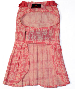 Pawgy Pets Block Print Dress Peach for Dogs