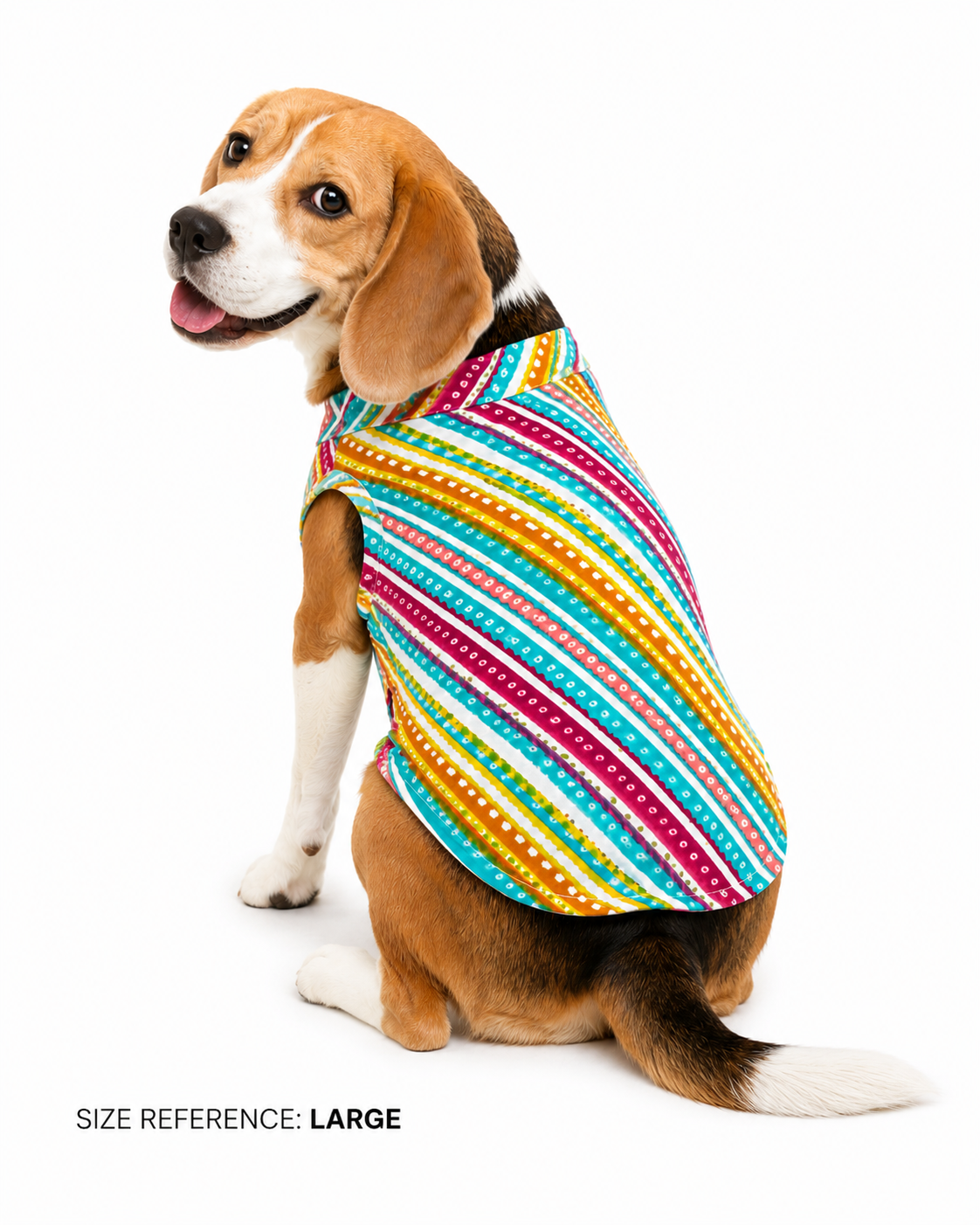 Multi Lehriya & Bandani Kurta Set | Pack of 2 | Pawgy Pets