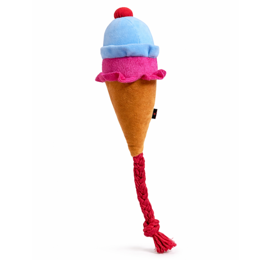 Pawgy Pets Ice Cream Doggo Plush + Rope Toy