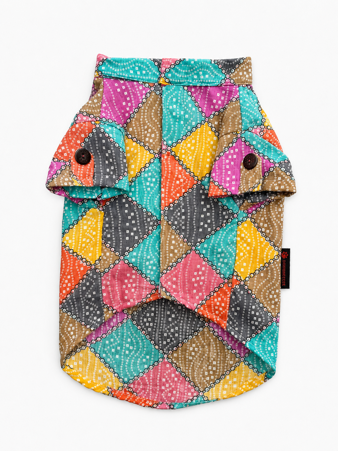 Multi Lehriya & Bandani Kurta Set | Pack of 2 | Pawgy Pets