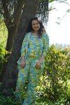 Women Coord Set + Doggo Kurta (Zig-Zag Green)