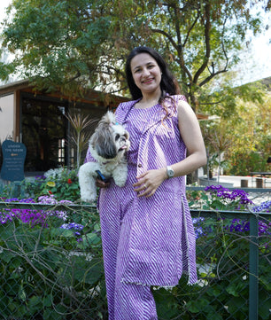 Women Coord Set (Lehriya Purple)