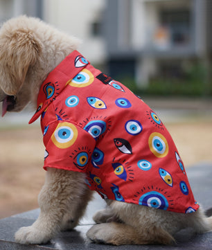 Pawgy Pets Nazar na lage Shirt Red for Dogs