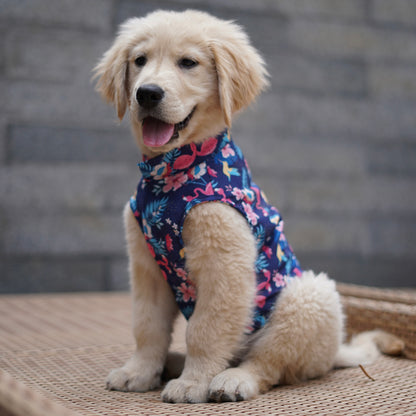 Hawaiian Flamingo Sando | Navy Blue | For Dogs | Pawgy Pets