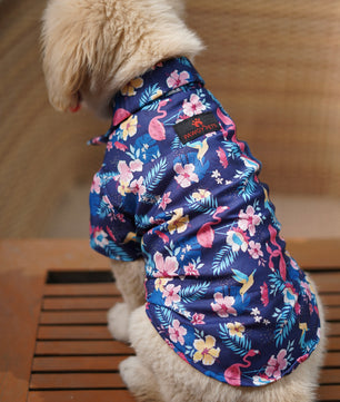 Pawgy Pets Hawaiian Flamingo shirt navy blue for Dogs
