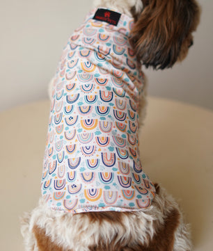 Pawgy Pets Rainbow Sando off white  for Dogs