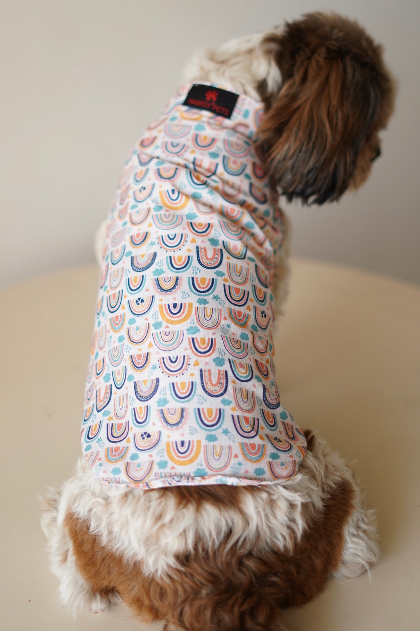 Pawgy Pets Rainbow Sando off white  for Dogs