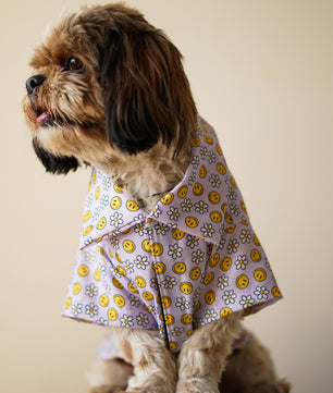 Pawgy Pets Smiley o clock shirt lavender  for Dogs