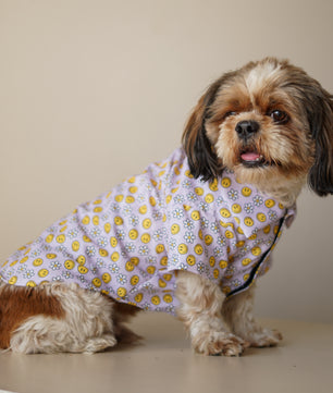 Pawgy Pets Smiley o clock shirt lavender  for Dogs