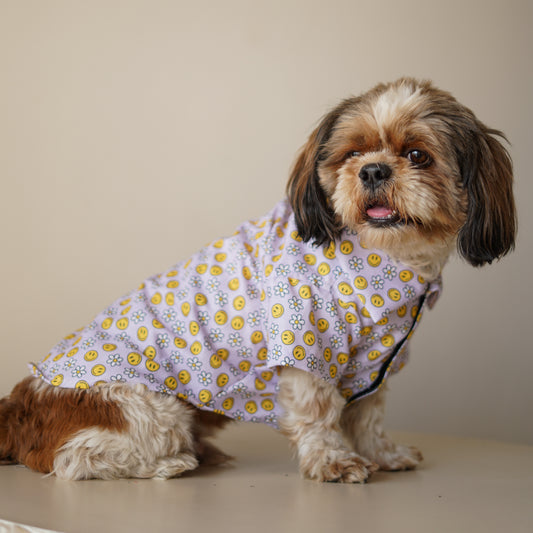 Pawgy Pets Smiley o clock shirt lavender  for Dogs