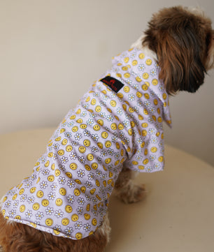 Pawgy Pets Smiley o clock shirt lavender  for Dogs