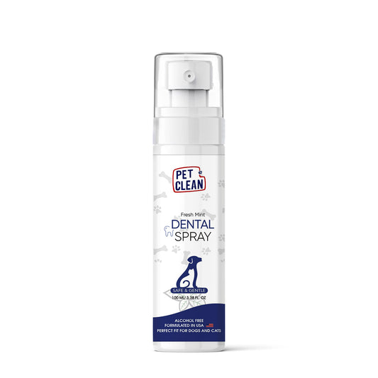 Pet Clean Dental Dog Spray, Dog Mouth Freshener Spray for Fresh Breath & Plaque Free Gums, Suitable for Cats and Other Pets (100 ml, Fresh Mint)