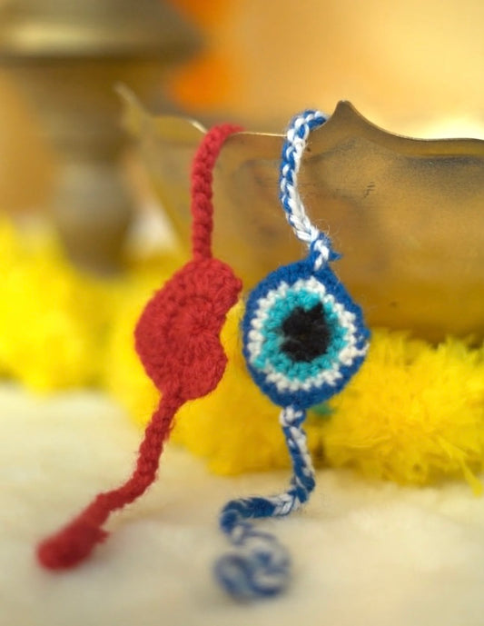 Dog Rakhi Evil eye Wool Crochet