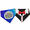 Reversible Dog Bandana – Main Character Energy & Tuxedo | Adjustable Pet Bandana for Dogs (13–27 Inch Neck) | Pawgy Pets