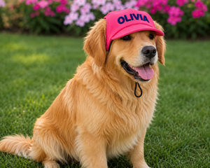 Hot Pink Cap | Personalised for Dogs | Pawgy Pets