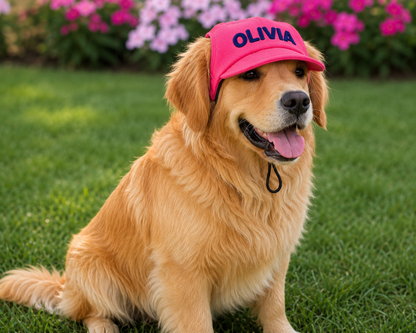 Hot Pink Cap | Personalised for Dogs | Pawgy Pets