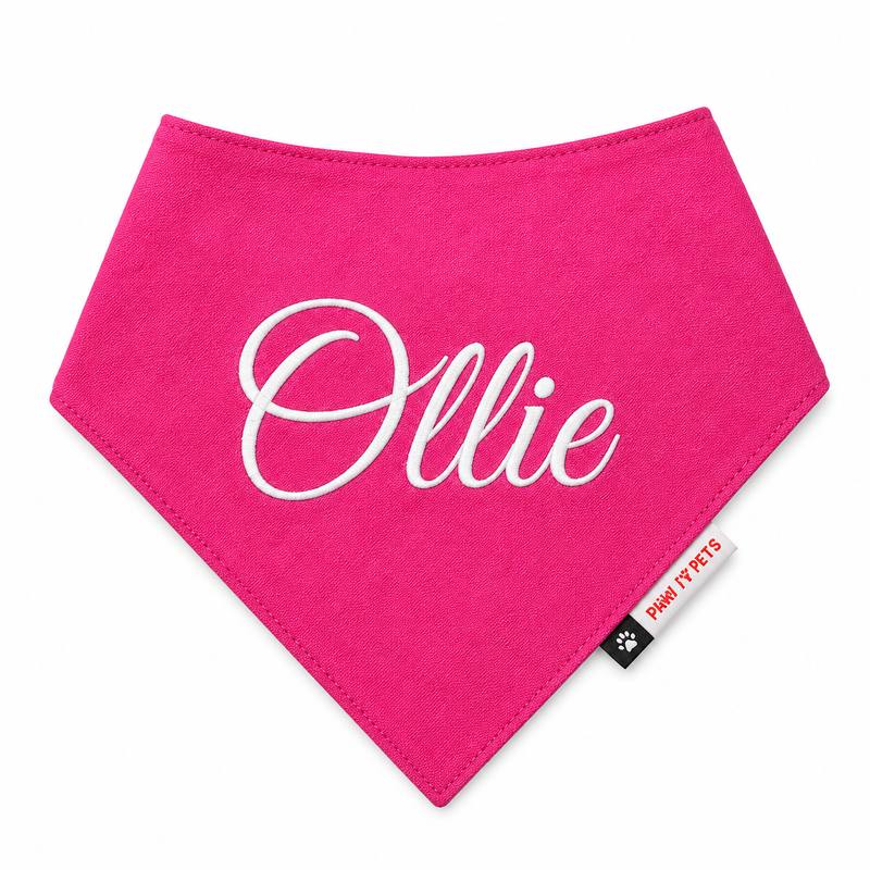 Hot Pink Bandana | Personalised for Dogs | Pawgy Pets