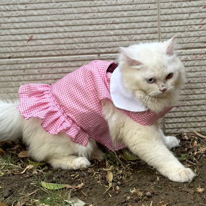 Pawgy Pets Strapy Dress Pink Checks (Cat)