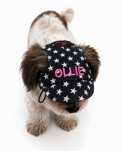 Black Star Denim Cap | Personalised for Dogs | Pawgy Pets