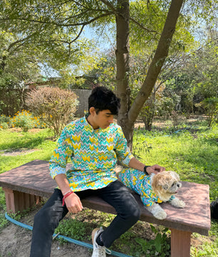 Men’s kurta (Zig-Zag Green)