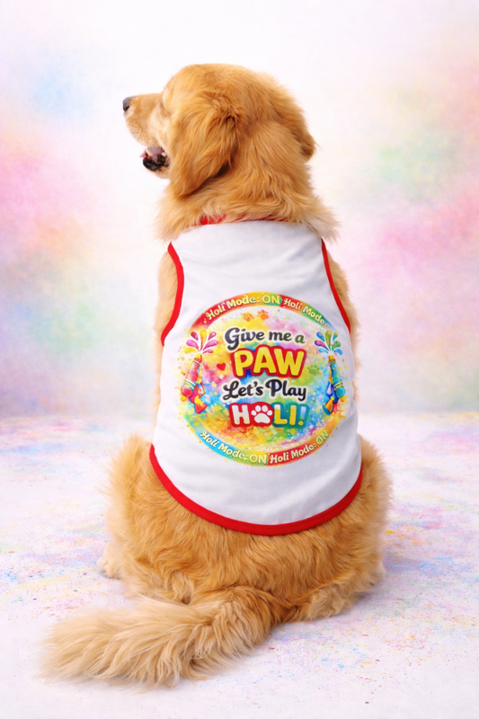 Pawgy Pets Vibrant Holi Tshirt