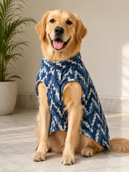 Indigo Mul Cotton Kurta | For Dogs | Pawgy Pets