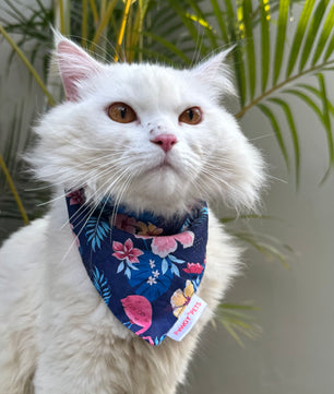 Pawgy Pets Casual Bandana: Flamingo Navy for Cats and Dogs