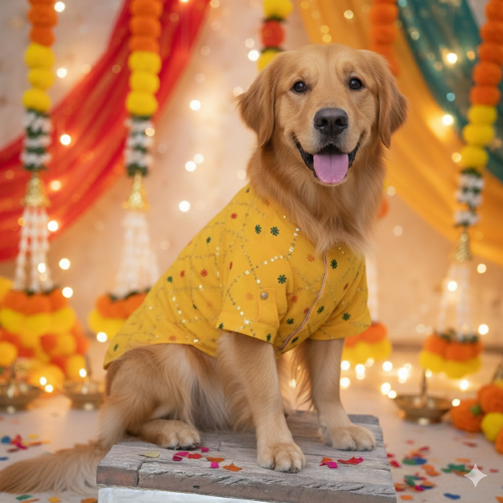 Pawgy Pets Festive Shirt Yellow for Dogs