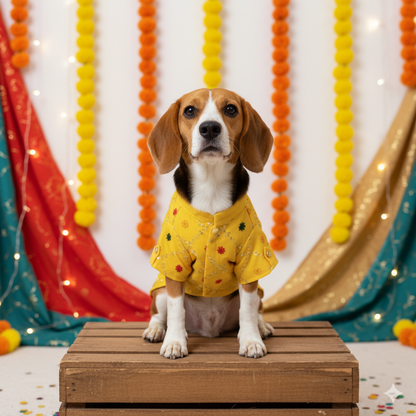 Yellow Festive Shirt | For Dogs | Pawgy Pets