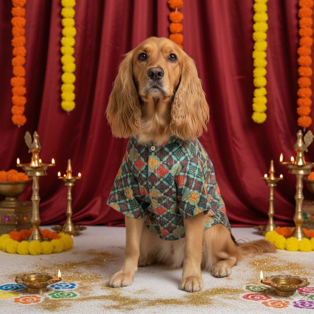 Multi Colour Silk Kurta | For Dogs | Pawgy Pets