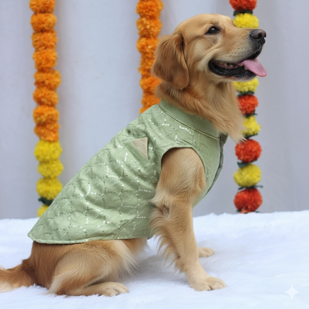 Pawgy Pets Pastel Green Shahi Kurta for Dogs