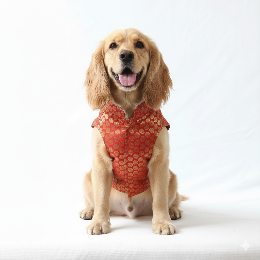 Pawgy Pets Sherwani Red for Dogs